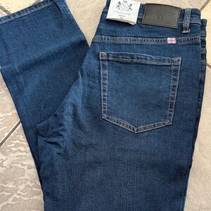 New English Laundry Men's Straight Jeans in Dark Blue Denim